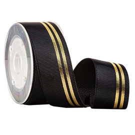 خطوط Grosgrain الشريطية المصنوعة من رقائق الذهب المطلية باللون الأسود لتغليف العطور الفاخرة