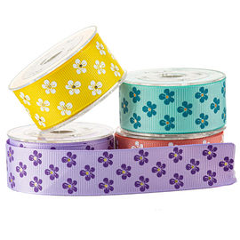 أبيض وذهبي زهرة مخصص مطبوعة الشريط Grosgrain لتغليف مستحضرات التجميل