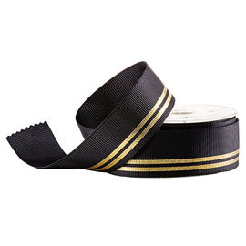 خطوط Grosgrain الشريطية المصنوعة من رقائق الذهب المطلية باللون الأسود لتغليف العطور الفاخرة