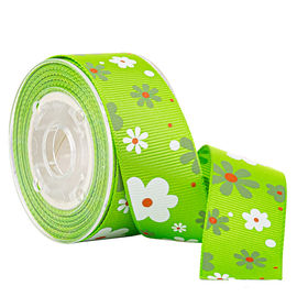 عباد الشمس المطبوعة الخضراء 3mm Grosgrain الشريط